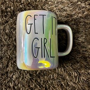Rae Dunn Iridescent Rainbow "GET IT GIRL" Mug